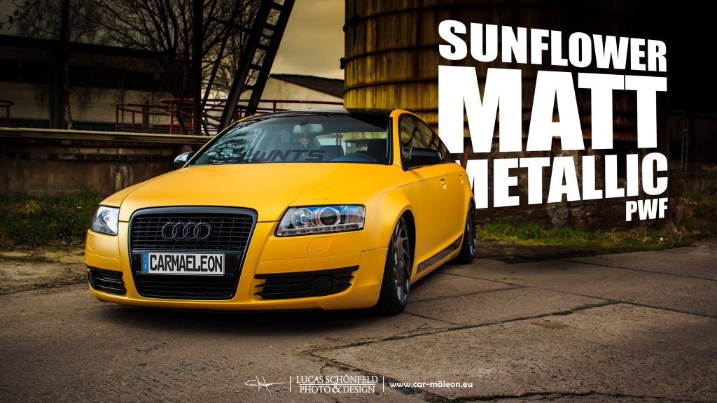 Audi mit Folierung Matt Sunflower