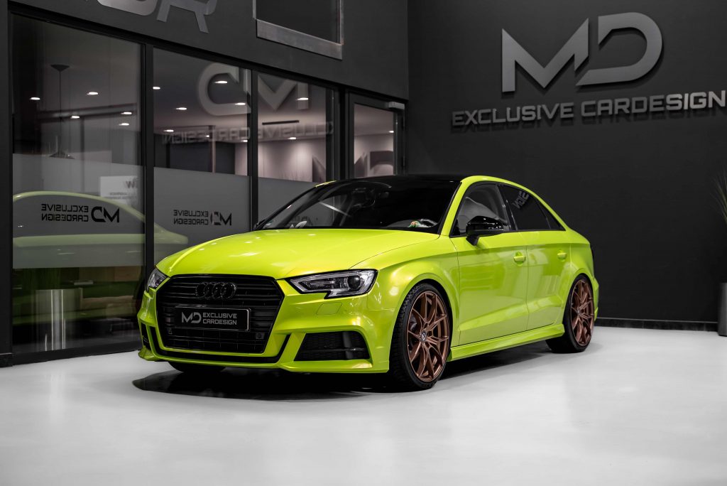 Audi A3 foliert mit Atomic Lime